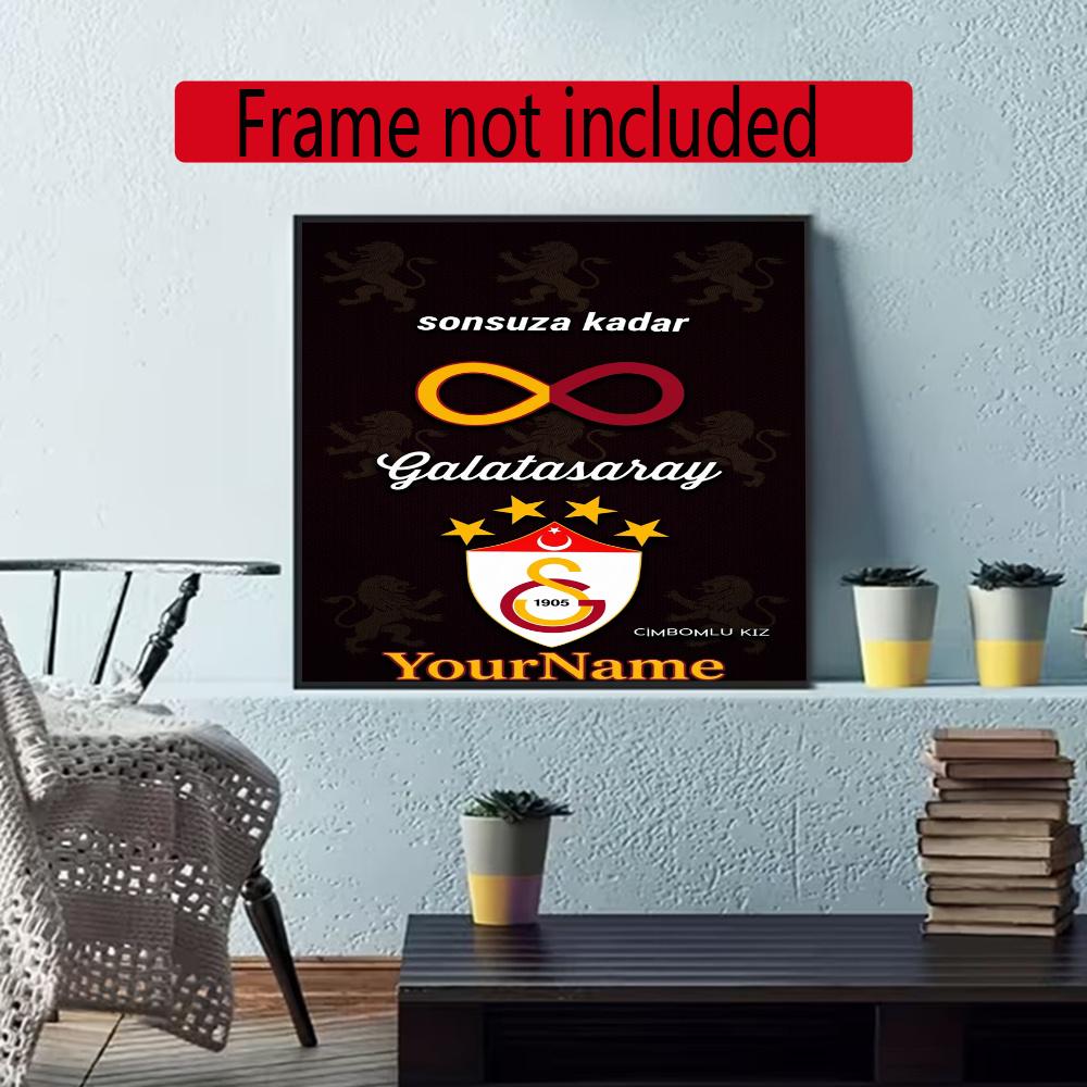 Galatasaray Personalized Name Round Diamond Painting Kit Diamond Embroidery Painting Rhinestones Mosaic Frameless Handwork Decoration Arts