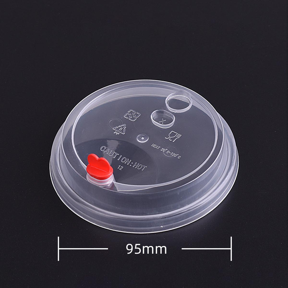 95 Caliber Frosted Plastic Milk Tea Cup with Lid, Custom Logo, Disposable for Hot Drinks & Coffee 500 pieces