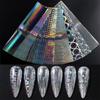 10 Sheets Feng Shui Ink Staining Nail Foils Transfer Paper Laser Nail Art Stickers Decal Pattern Printing Mold Manicure Tool