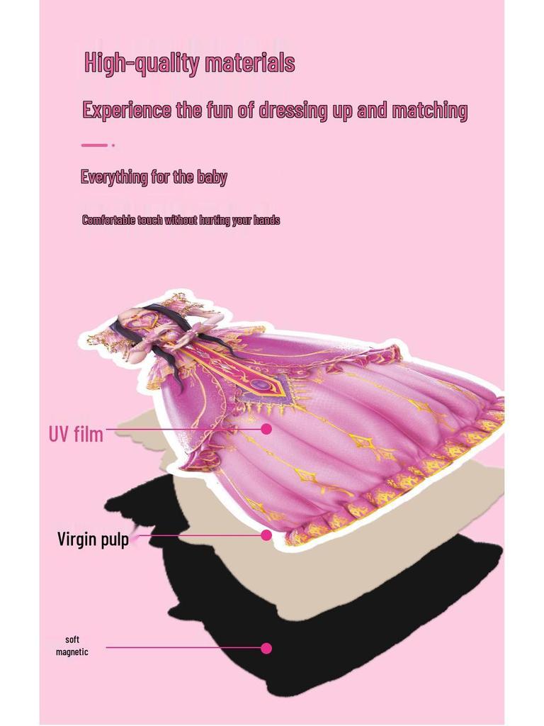 Ye Luoli Dress-Up Show: Magnetic Sticker Set for Girls Ages 3-6 - Princess Dress-Up Educational Toy