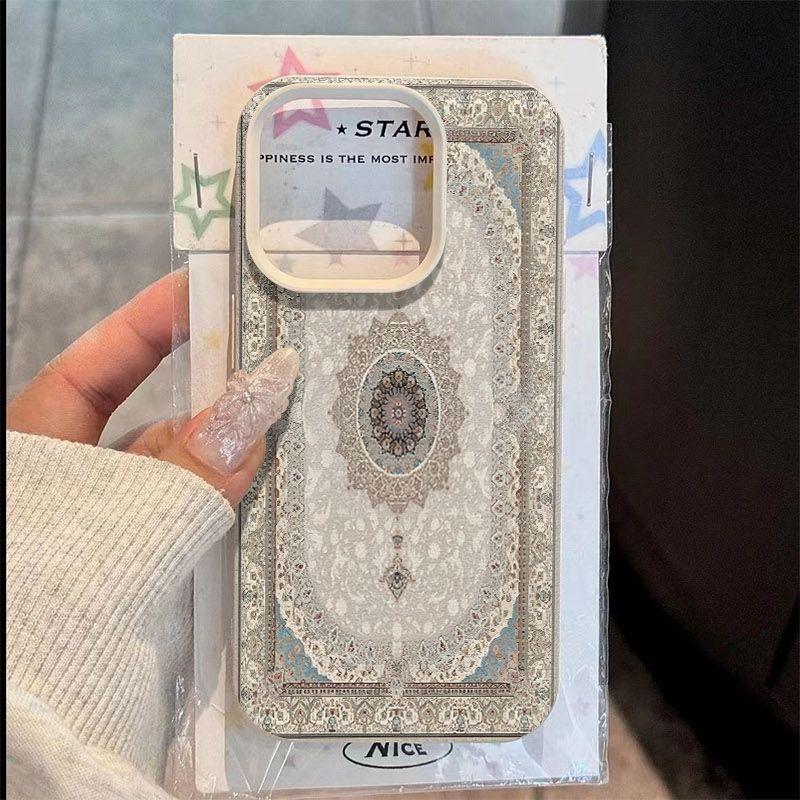 Retro Persian Carpet Patterns Matte Lychee Phone Case For iPhone 17 16 15 14 13 12 11 Pro Max XS X XR 16E 17 Air 7 8 Plus Cover