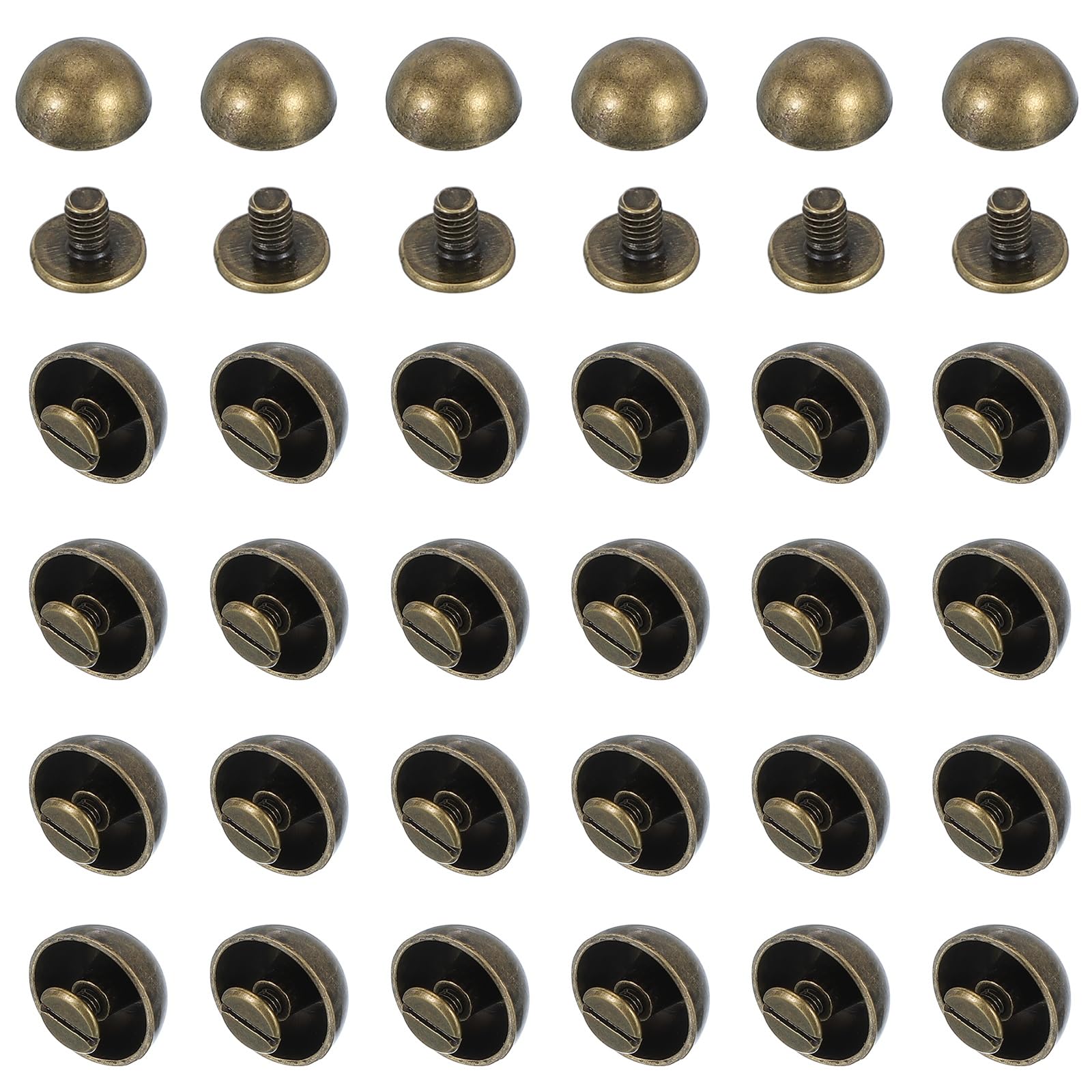 

PATIKIL Dome Spiked Mushroom Nail Round Screw Back Spiked Rivets for Leather Bronze 9/16 Rivets, 100-Pack, Type, Head, Head, Clothes, Crafts, Belts, бронзовый