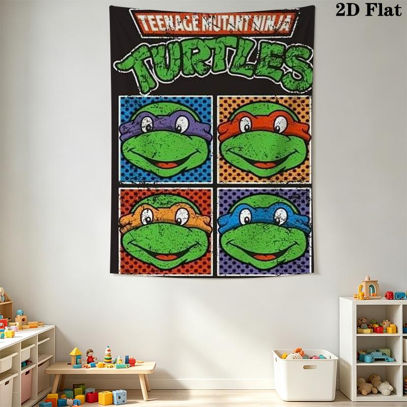 Teenage Mutant Ninja Turtles Artwork Tapestry Wallmounted Background Cloth Work Of Art Atmospheric Background Cloth Background Cloth