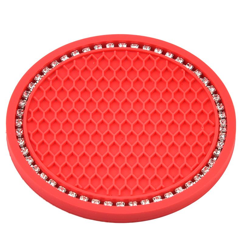 Sottobicchiere per Auto in Silicone Antiscivolo con Strass