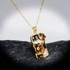 Geometric European and N Womens Necklace with Gold Flowers and Zircon