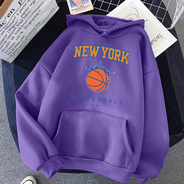 Men's And Women's Long Sleeves New York Basketball Street Hip Hop Hoody Women Oversized Pocket Streetwear Hip Hop Casual Hoodie