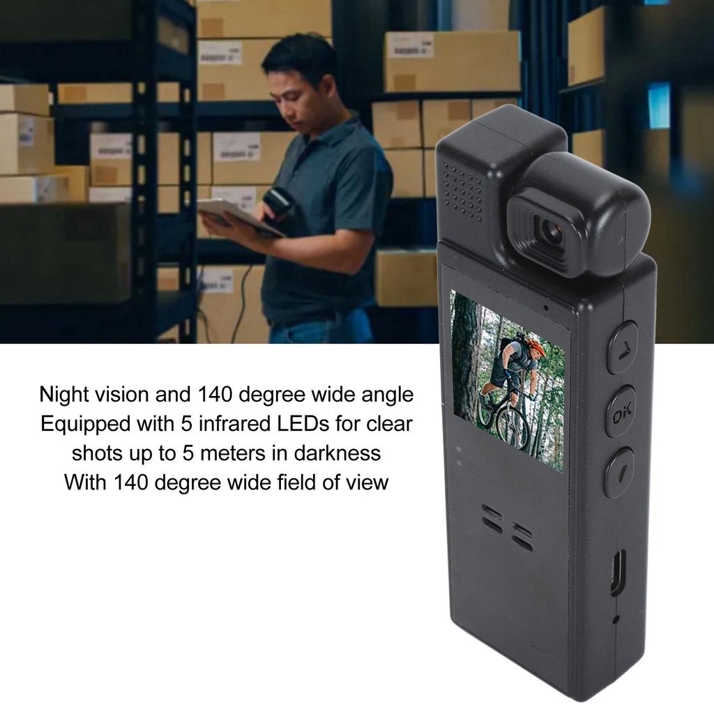 Small Video Recorder HD 1080P WIFI Back Clip Multifunctional Portable Body Worn Camera Motion Detection for Camping for Biking