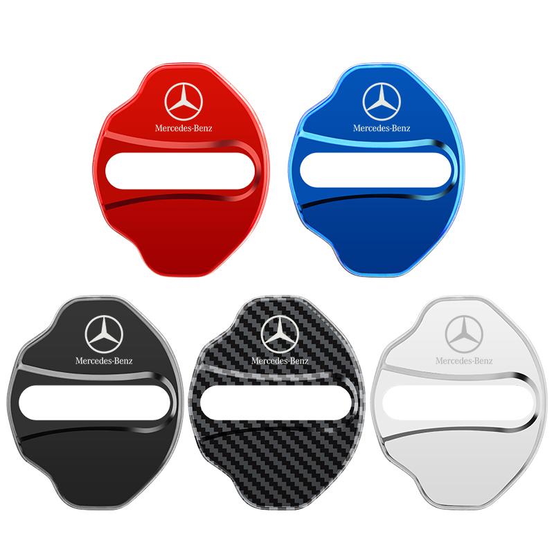 4PCS Car Door Lock Cover Protect Buckle Cover Latch Stop Anti Rust Car Key Case for Mercedes-Benz W203 W204 W205 W210 W211 JG1