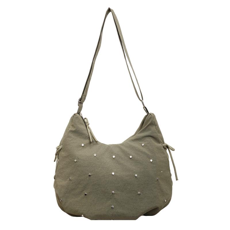 Women s Rivet Dumpling Crossbody Bag Trendy Casual Large Capacity Shoulder Bag Minimalist Fashiable Crossbody Handbag зелёный
