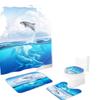 Digital Printing Shower Curtain Forest Moonlight Natural Scenery Map Bathroom Non-Slip Mat U-Shaped Mat And Shower Curtain Set