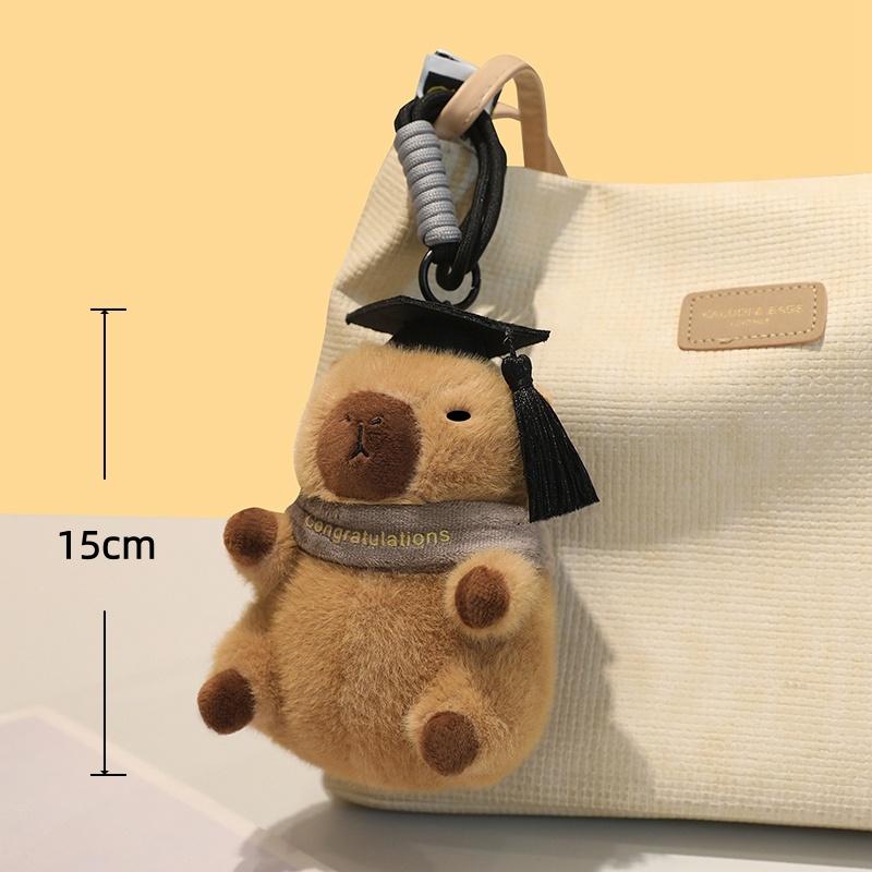Capybara Pendant 15Cm Capybara Stuffed Doll Keychain Backpack Pendant Graduation Gifts Kids Dolls Creative Birthday Gifts