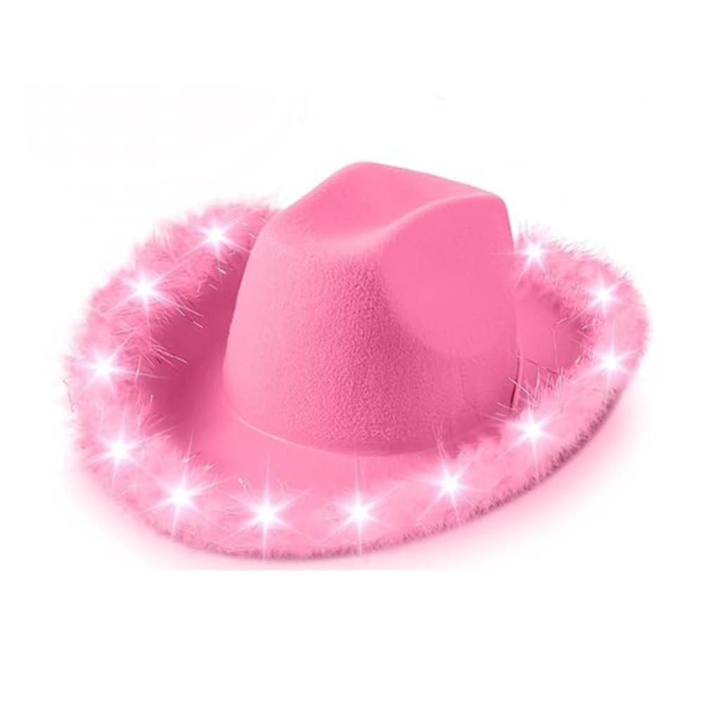 Mit LED-Licht LED-Cowboyhut Unifarbene Kostümhut Westliche Veranstaltungen Themenveranstaltungen Konzerte