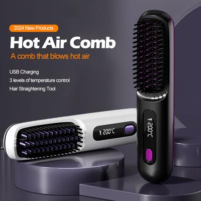 USB Digital Display Hair Straightening Comb Temperature Adjustables Hair Flat Iron for Women Female Hair Styling Tools