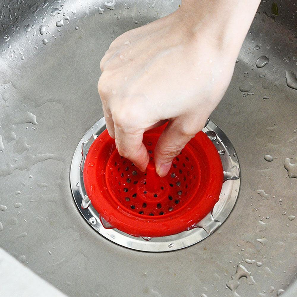 Silicone Kitchen Sink Filter Strainer Shower Floor Drain Sink Cover Sewer Hair Filter Sink Sewer Filter Plug Bathroom Accessorie