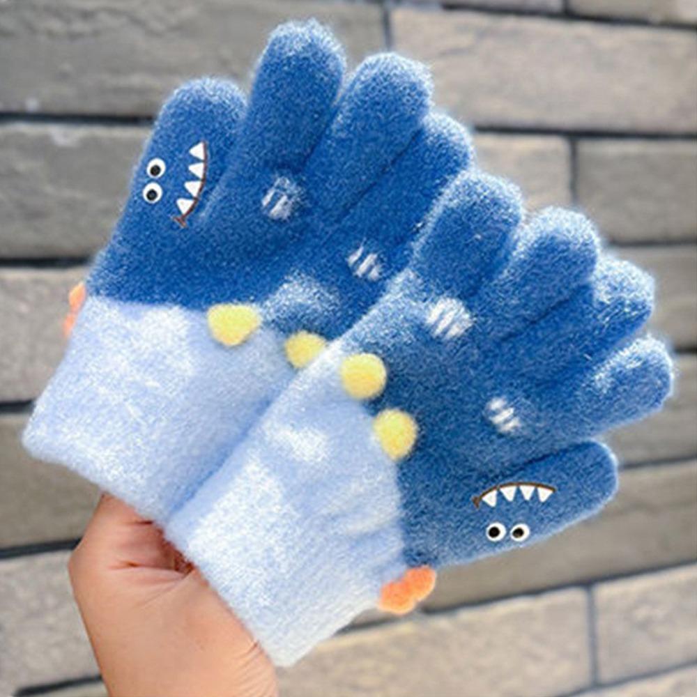 Children's Warm Tools Plush Gloves Five-finger Warm Full Cover Glove