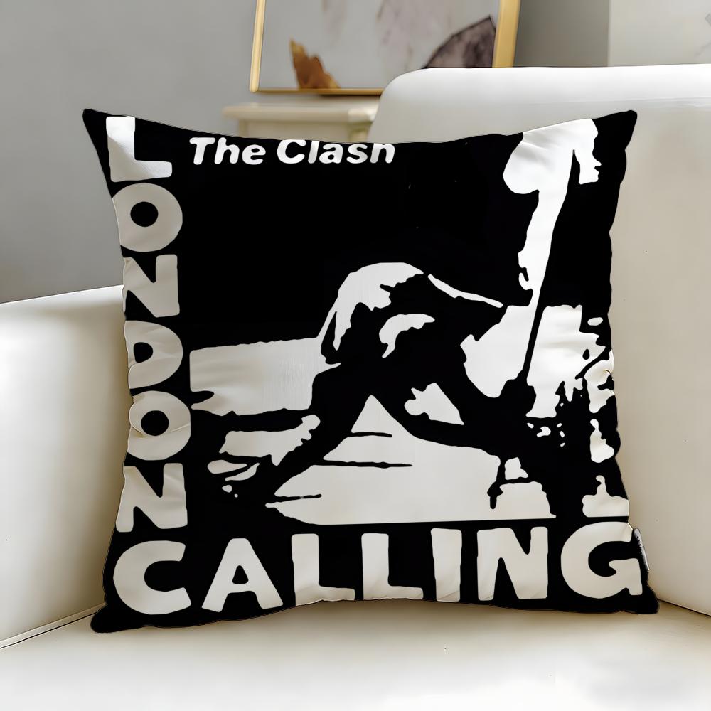 classic band The Clash Cushion Cover Soft  EasyWash Pillow Case  Versatile for Couch Bed Travel and Office