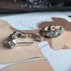 Серебряные серьги с натуральным топазом 3.189ct, фианитами (2207016)