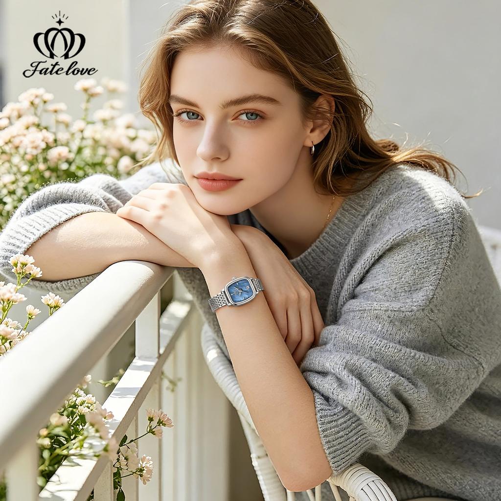 Fatelove 931 Women's Quartz Watches Original Steel Strap Waterproof Auto Date Watch for Woman Fashion Elegant Ladies Watches