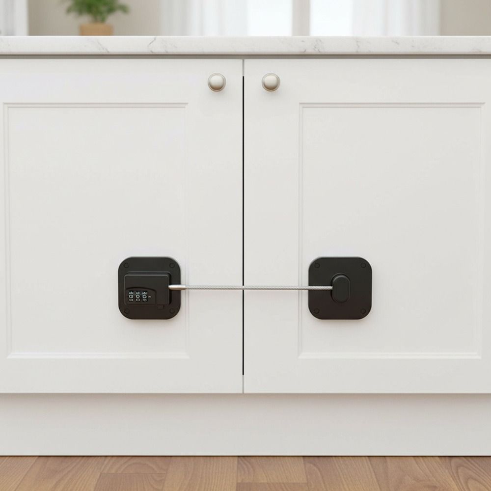 Double Lock Drawer Lock Heavy Duty Child Safety Lock Safety Buckle Cabinet Lock Closets