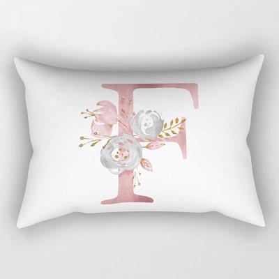 Flowers Pillow Case 26 Letter Pillow Case Cushion Cover Pillow Cover Pillow Case English Alphabet Pillow Case Fashion Pillow Cover Home Decoration