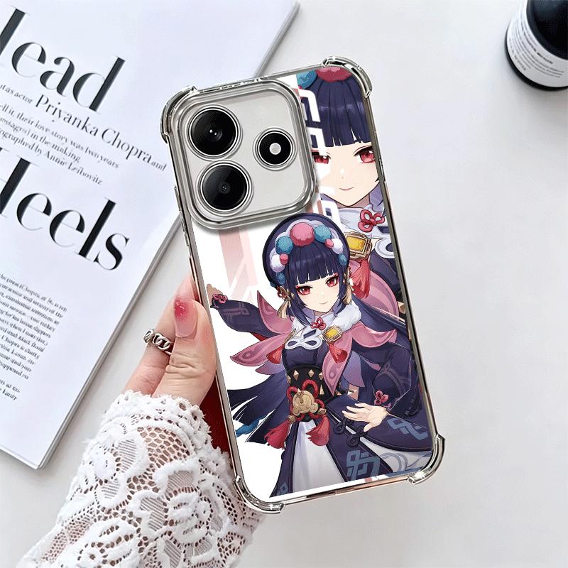 

Genshin Impact Desgin Plating Phone Case For Xiaomi Redmi Note 14 15 Pro Plus 13 12 11 11S 11T 10 9S 9 5G Anti-Fall Airabag Cove Redmi Note 13 4G