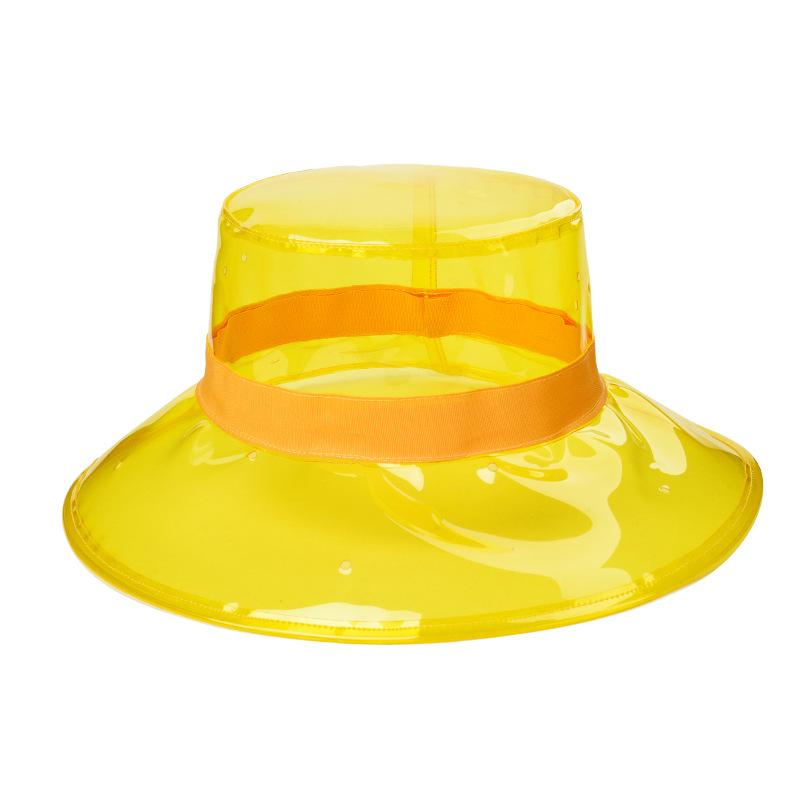 New Solid Leopard Transparent Women's Buckets Hats Caps PVC Beach Sun Visor Waterproof Rain Hat Plastic Wide Brim Caps Gorras