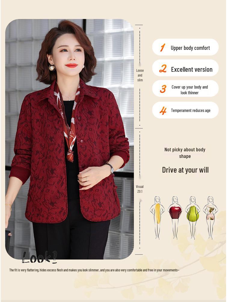 2026 Spring Floral Lapel Jacket: Stylish & Loose Mother's Wear - Plus Size Casual Top
