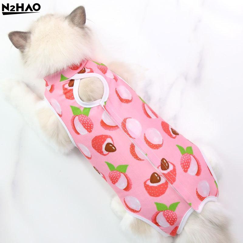 1Pcs Breathable Dog Cats Jumpsuit Pet Supplies New Cartoon Cat Sterilisation Clothes Print Anti-scratch Pet Surgery Suit