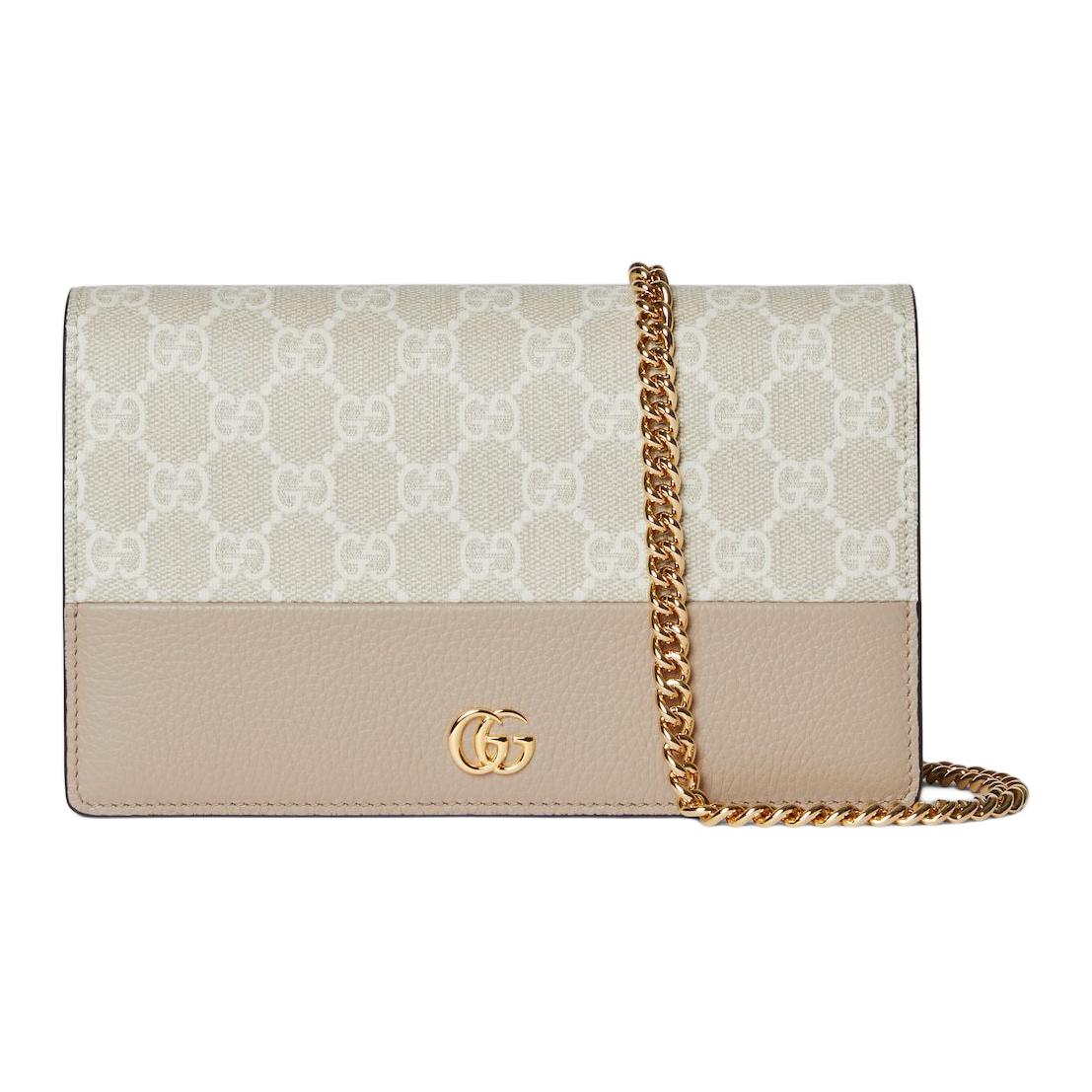 

Gucci GG Marmont Double G Gold Tone Accessory Canvas And Leather Shoulder Bag Women shoulder bag Beige White 497985-AAE5E-9549 Basic Set (Bag+Dust Bag)