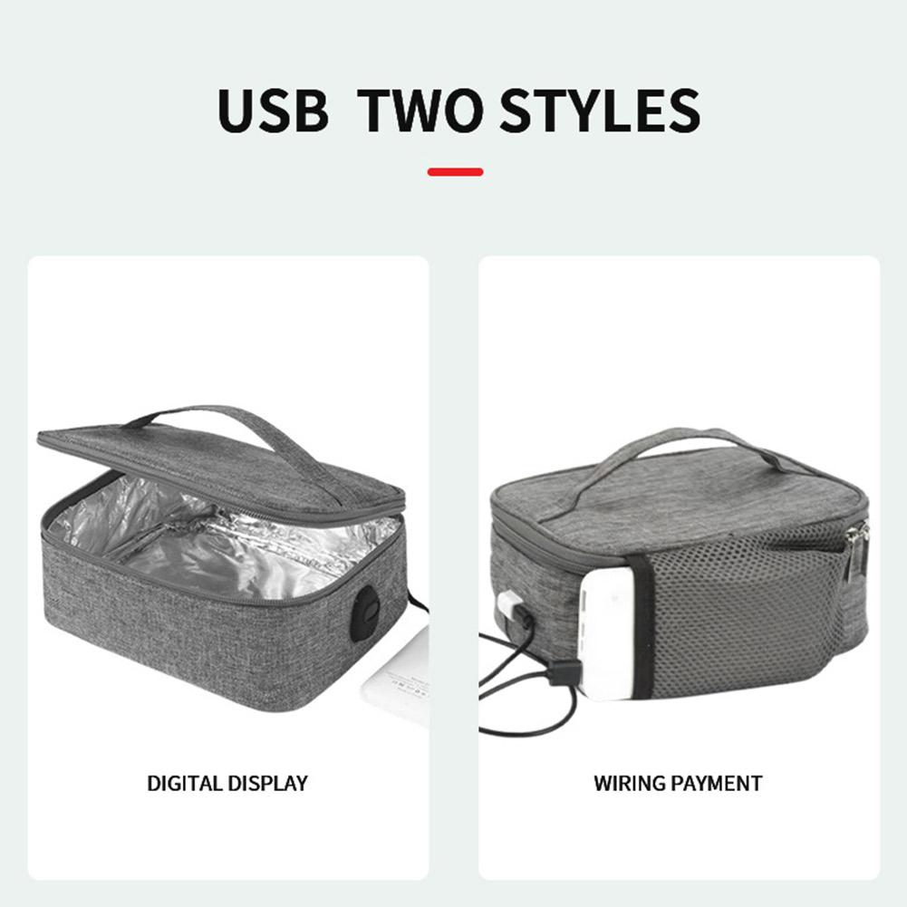 USB Rechargeable Portable Electric Lunch Bag Food Heater Warmer Portable Lunch Warmer Reusable Insulated Lunch Bag 3 Heat Levels