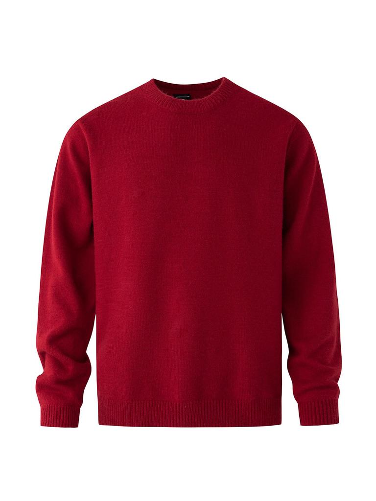 Men's Winter Thick Knit Pullover Sweater - Simple Round Neck Korean Style