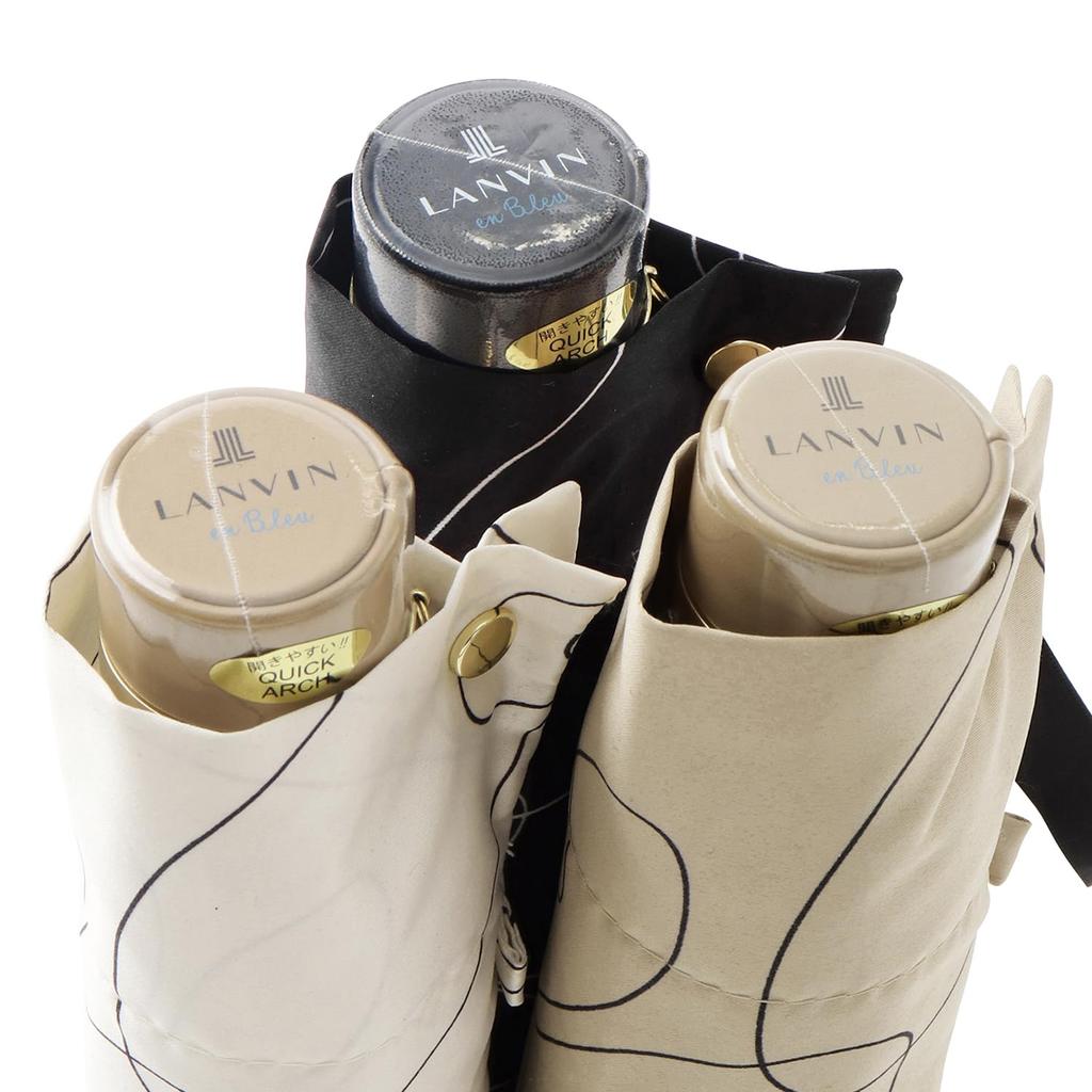 Moonbat en Rain Folding Easy Opening and Quick Printed Beige [Lanvin Bleu] Umbrella, Umbrella, Closing, Arch, Satin, Flowers, 21-084-11107-02,