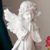 Gebetsengel Figur Zügel Schutzengel Statue Weiß Geflügelte Fee Mädchen Skulptur Home-Office Bücherregal Desktop Dekoration Ornament