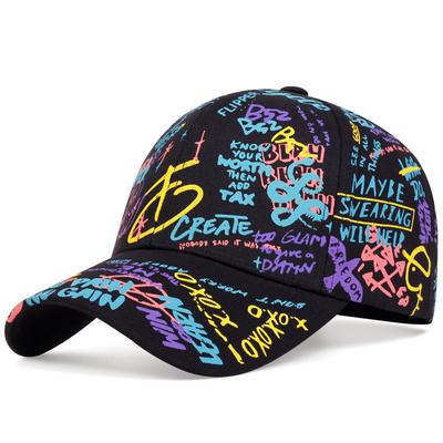 Cappellino da Baseball alla Moda con Lettere, Cappellino Hip Hop con Visiera Graffiti, Cappello Primaverile da Uomo Regolabile Snapback, Cappellino in Cotone per Uomo Donna