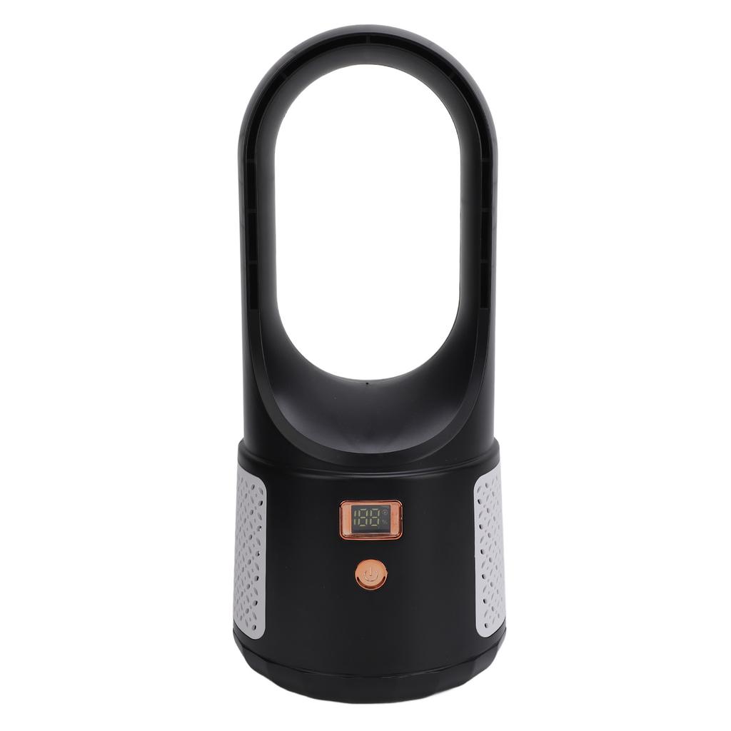 USB Desk Fan 6 Speeds Wind Quiet Portable Bladeless Cooling Fan with Power Display for Home Bedroom