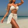 2025 new beach vacation three-piece short skirt swimsuit swimsuit bikini beach swimsuit