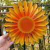 Outdoor Garden Windmill Butterfly Flower Windmill Sunflower Wind Spinner Garden Decor 360 Degree Rotating Metal Flower for Patio