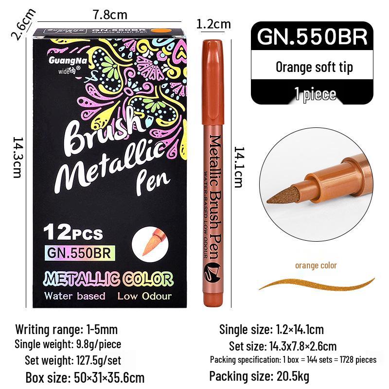 Metallic Color Craft & Graffiti Soft Tip Pen - 550B Signature & Sealing Wax DIY Marker
