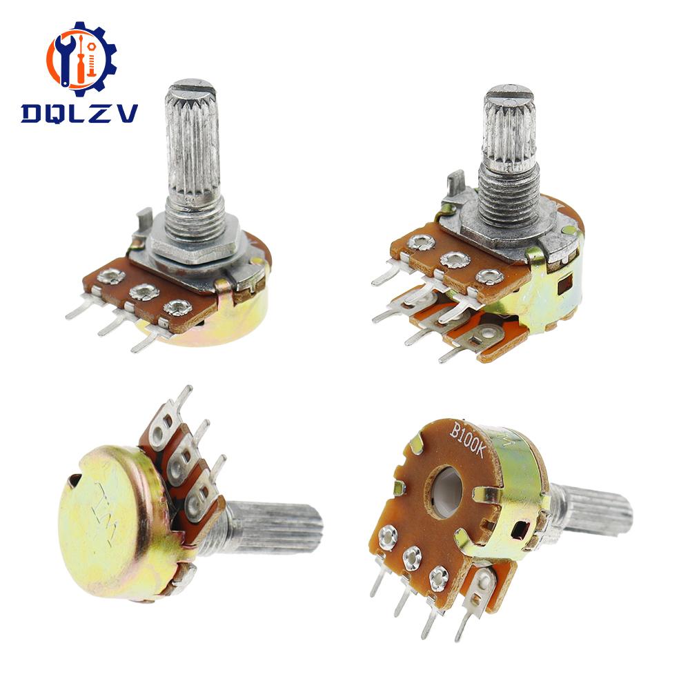 5PCS 15MM 20MM Potentiometer Resistance WH148 3Pin 1K 2K 5K 10K 20K 100K 500K 1M Ohm Linear Taper Rotary Potentiometer Resistor