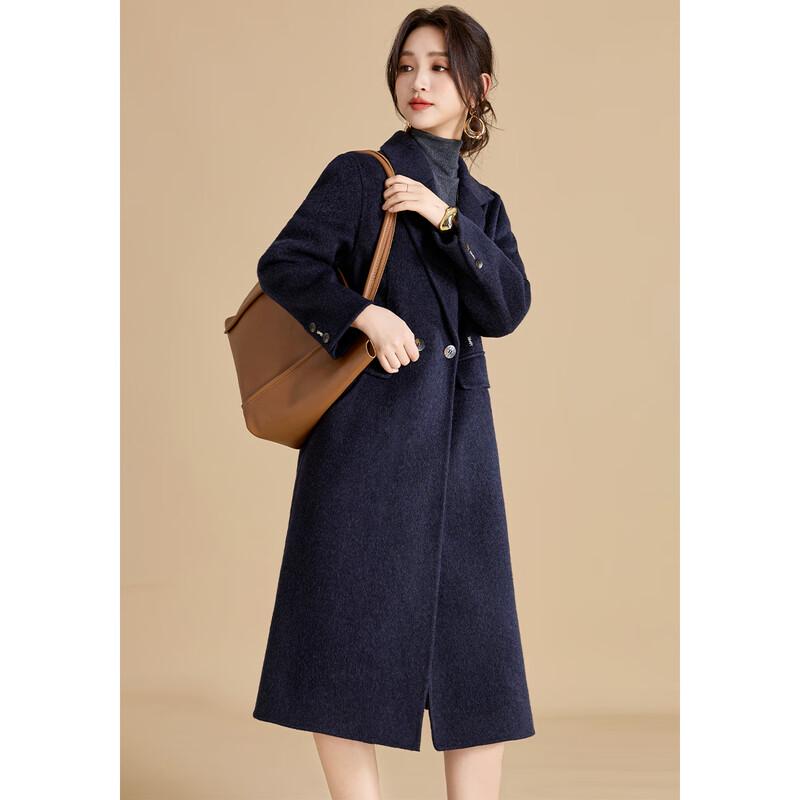 Women's Elegant Wool Blend Double-faced Mid-length Coat