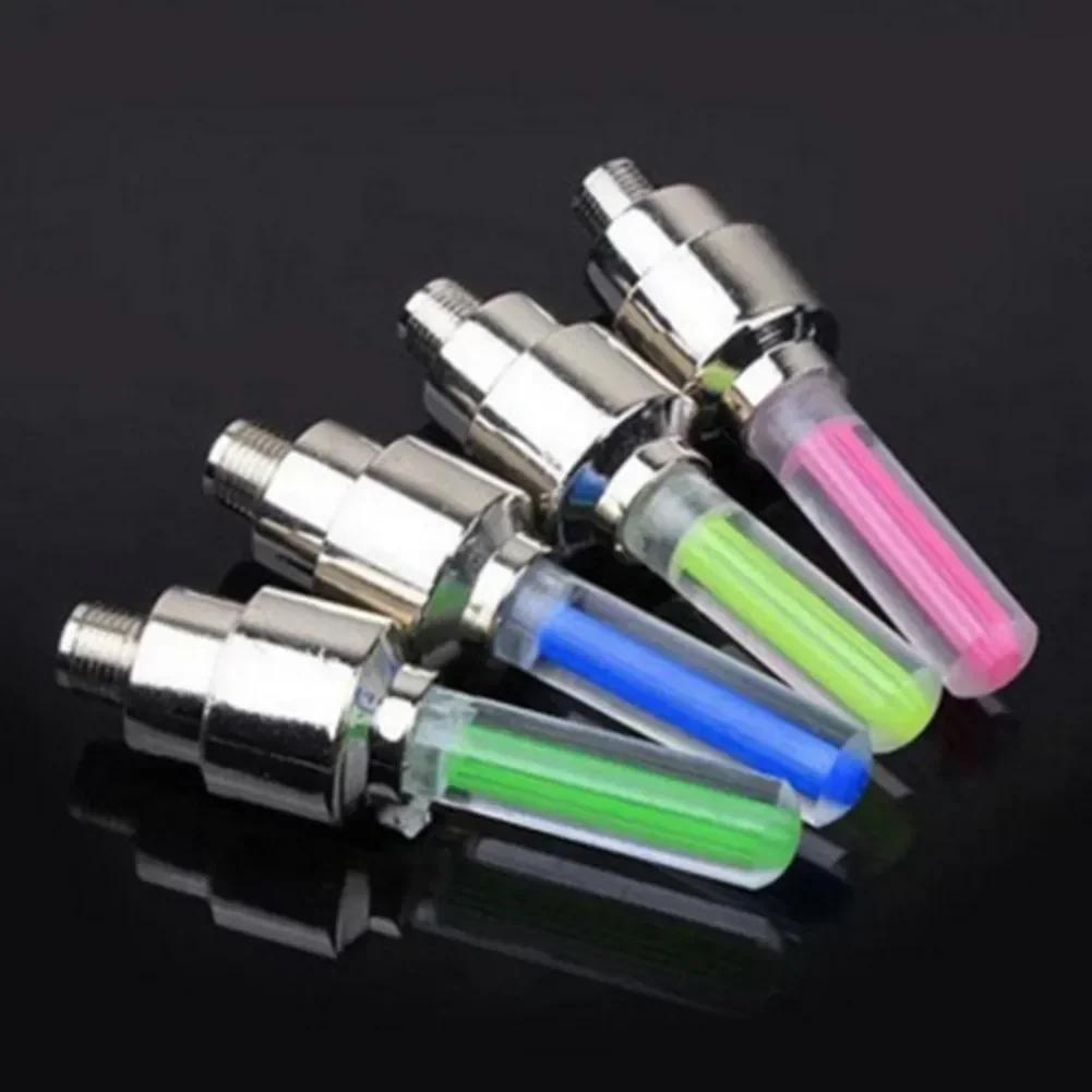 Car LED Light Wheel Valve Cap Bike Tyre Valves Stem Dust Cover Motorcycle Wheel Stem Lamp Replacement
