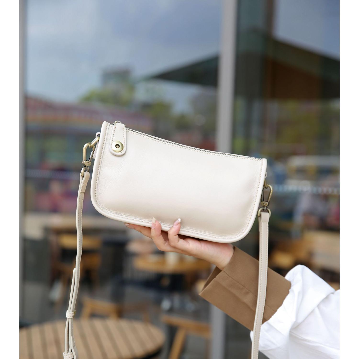 

Универсальные женские сумки из коровьей кожи, сумки-мессенджеры через плечо, простые женские сумки, сумки-пельмени на молнии, сумки-полумесяцы. белый