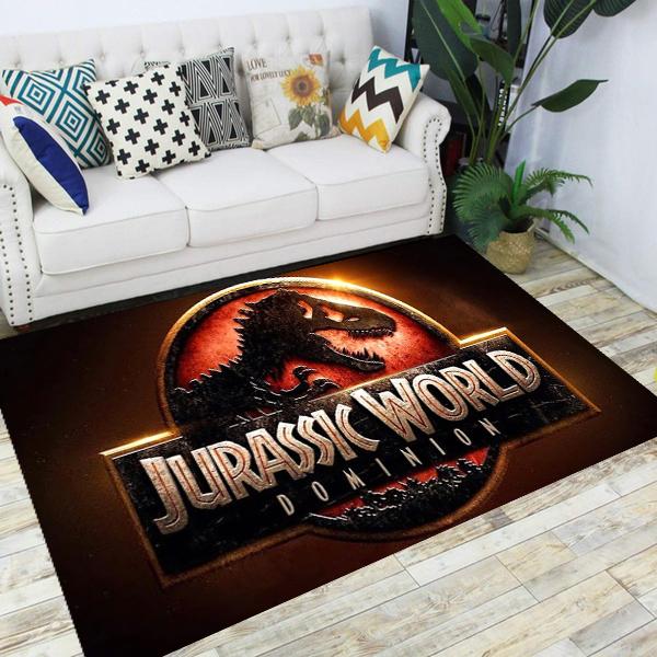 Jurassic Park Dinosaur Cartoon Carpets Rugs Non-slip Area Rug for Living Room Bedroom Foot Pad Decoration,Child Game Floor Mat