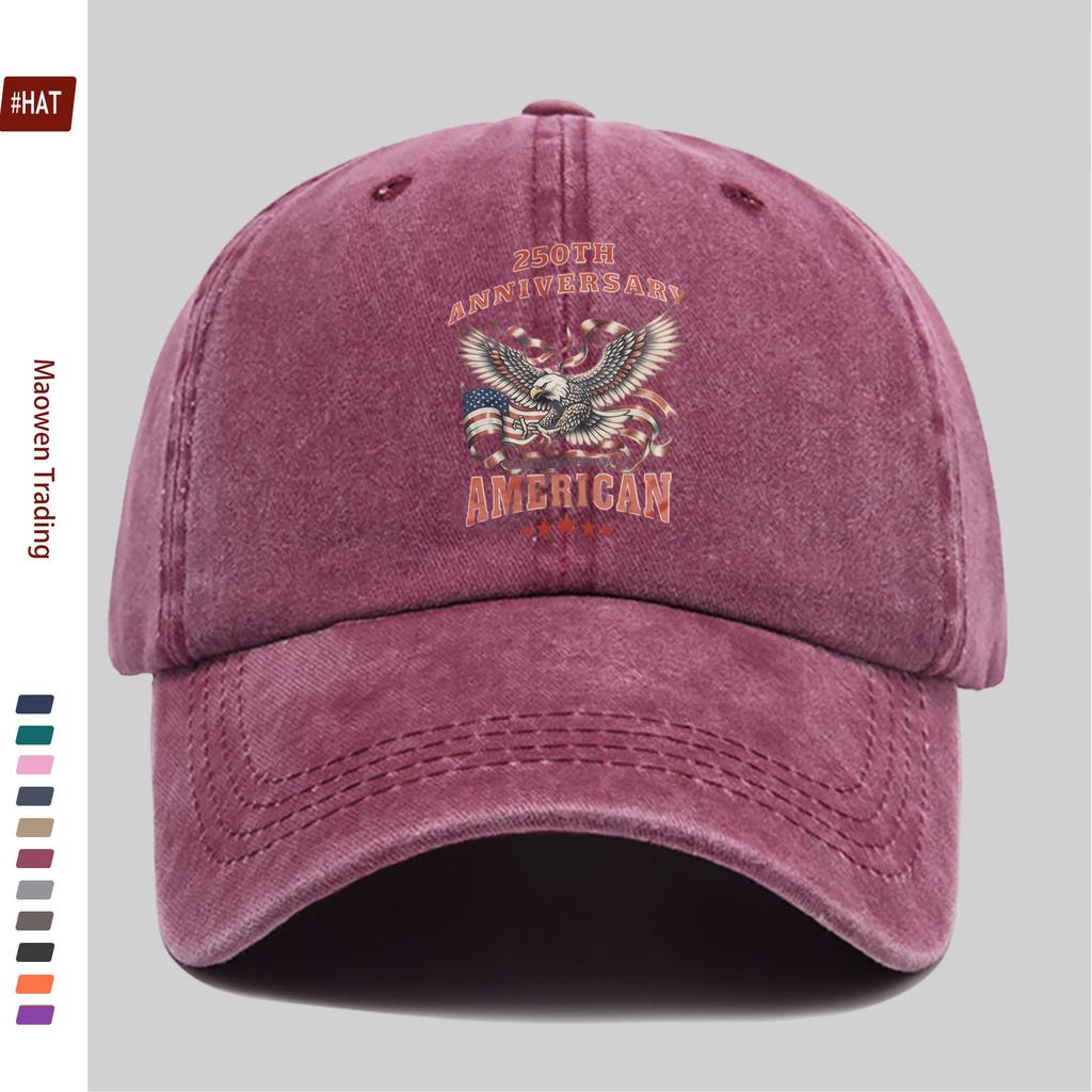 Pc Th Anniversary Printed Baseball Cap Eagle Pattern Printed Trucker Sun Hat Comfortable and Lightweight Papa Hat Mom and