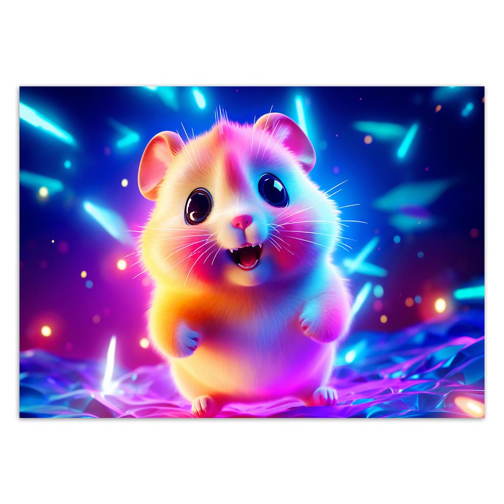 Stampa su tela, Criceto neon carino