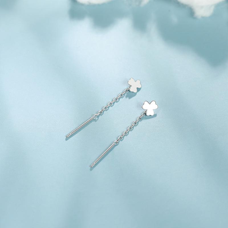 

Длинные серьги женские Ins Temperament от Clover Earline, простые и маленькие серьги-цветы серебряный