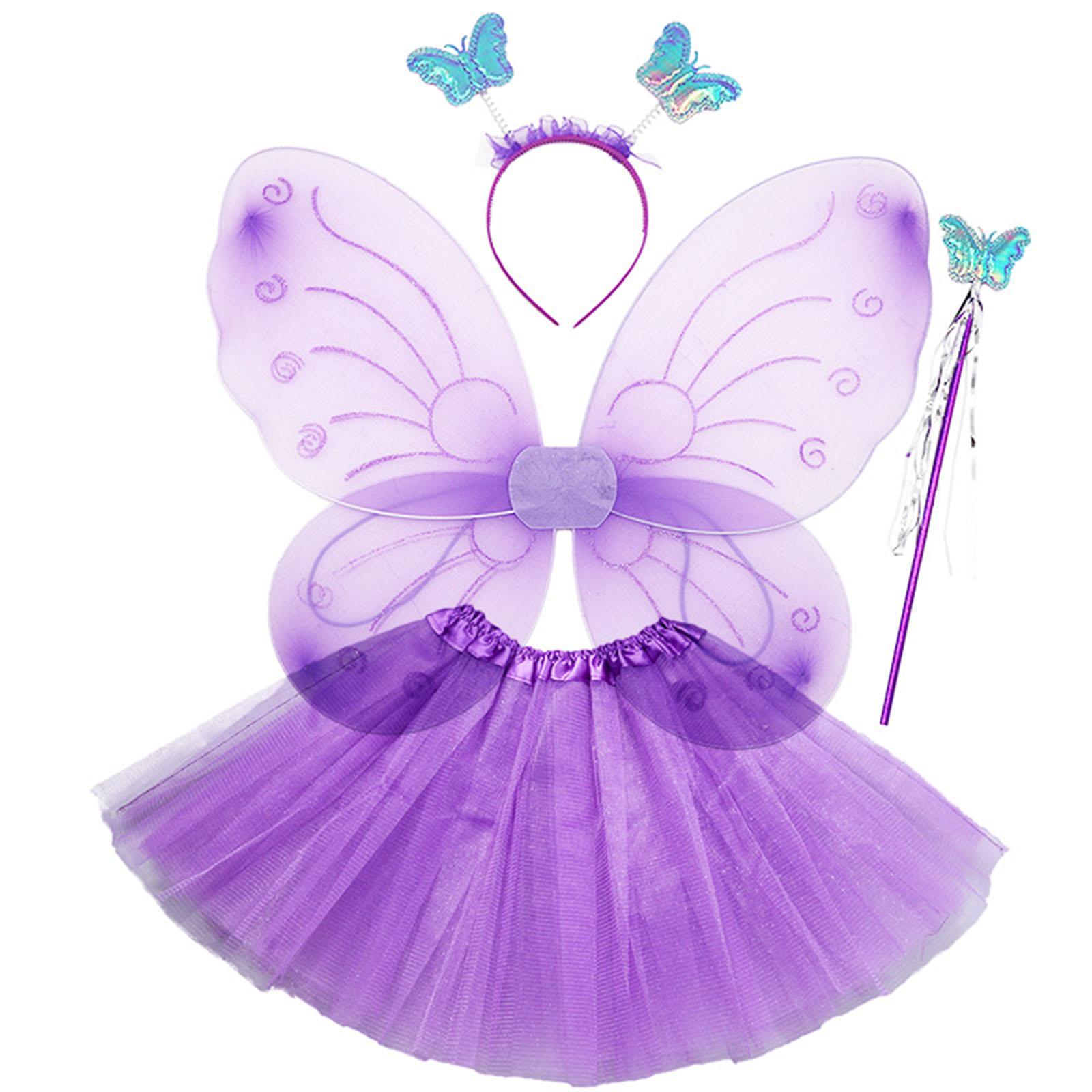 

Fairy Costume, Butterfly Costume Set With Wing,Tutu Skirt,Wand and Headband Princess Set Fit Girls Age 3-8 3