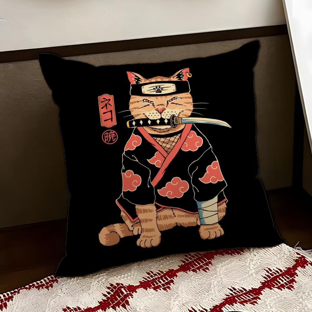 Japanese Style Cat Cushion Cover Reversible Soft Durable Pillow Cover Home Car MultiScene Use for Daily Comfort