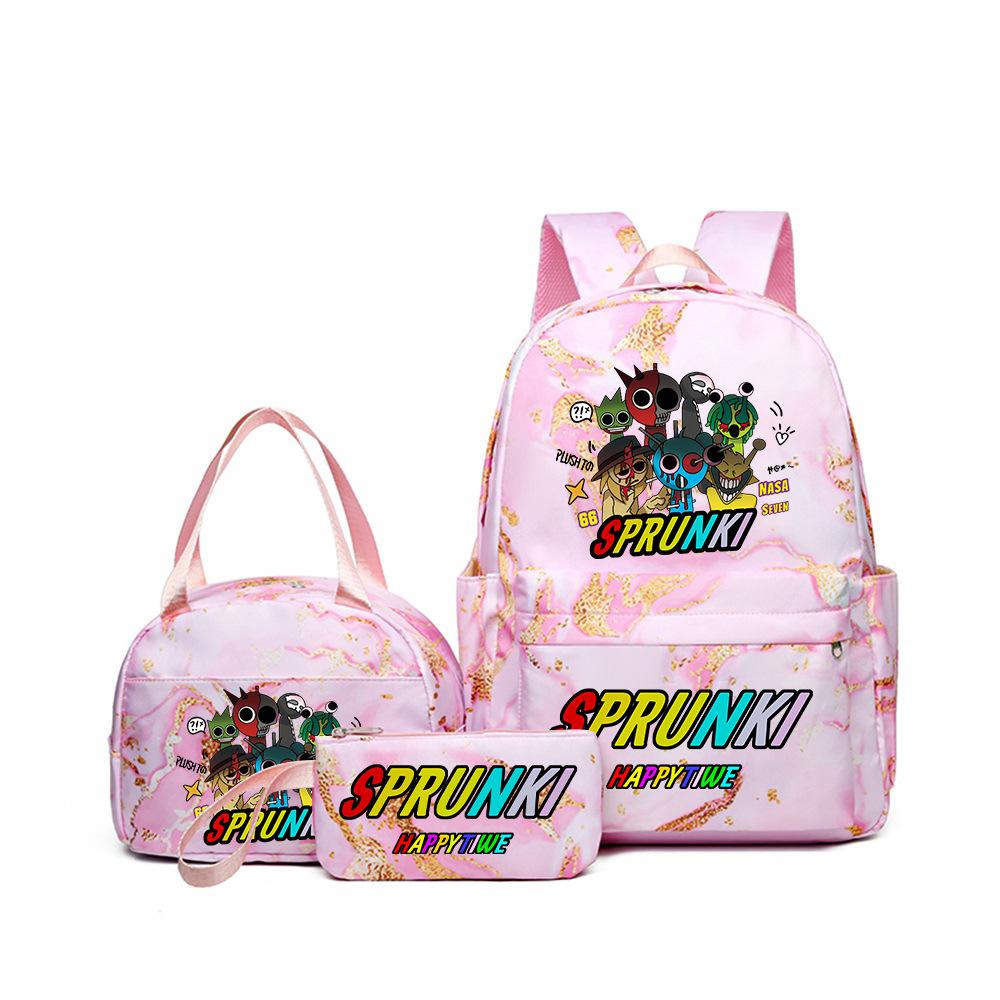 New Rhythm Box Heat Transfer Backpack Sprunki Music Game Primary and Secondary School Children's Schoolbag