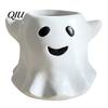 Halloween Themed Plant Container Ghost Flowerpot, Waterproof Resin Vase, Spooky Cute Indoor Outdoor Pot Desktop Ornament, for Green Plants Holiday
